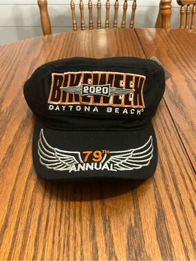 Daytona Beach Bike Week 2020 Flat Top Hat Cap Black Trucker Strapback Motorcycle
